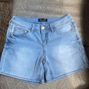 Light blue jean shorts